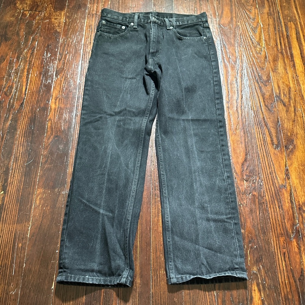 Levis 505 Jeans Mens 33x29 Black Regular Straight Medium Wash Denim Cowboy Biker